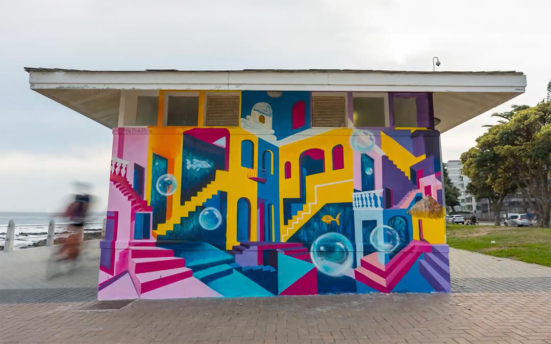 Vibrant and colourful murals of Sea Point promenade